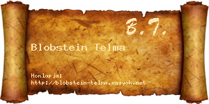 Blobstein Telma névjegykártya